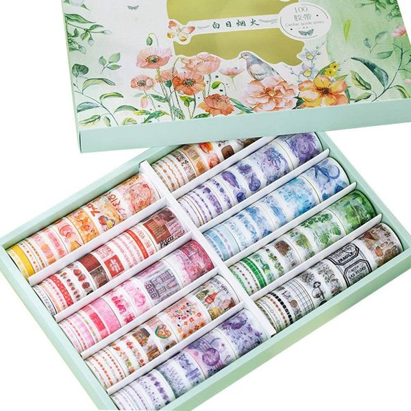 Tape 100 Rolls Kawaii Washi Paper Masking Tape Set Stickers DIY Stickers Label For Art Craft Scrapbooking Lettre de carte Cadeau Cadeau 2016