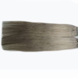 Tape Haar Straight Skin Left Tape Hair Extensions 80pcs Silver Gray 200g Tape in Human Hair Extensions