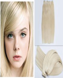 Cinta en extensiones de cabello 40 Uds 1424 pulgadas 60 100g pelo Remy indio liso teje trama de piel 100 extensiones de cabello humano 9643253