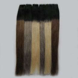 Tape in Hair Extensions 40 stks Dubbel getekend Haar Straight Bundels Weave op kleefstoffen Naadloze haar blonde