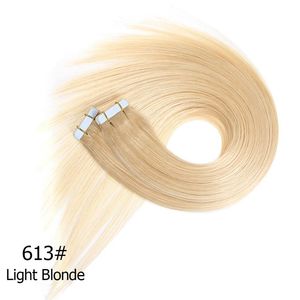 Tape In Human Hair Extensions 16 ''-30'' 40 STUKS Set 2 5g stuks Huid Inslag braziliaanse Remy Haar Dubbelzijdig Remy T253t