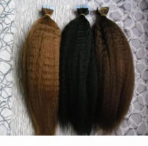 Ruban dans les extensions de cheveux humains italien yaki grossier 40pcs cutanés cutanés cutanés cutanés échantillons de cheveux sans couture pour les cheveux du salon te9477187