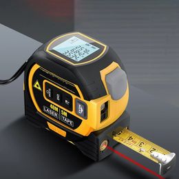 Meetlinten 3-in-1 lasermeetlint LCD Digitale afstandsmeter Infraroodliniaal 40m/60m Laserafstandsmeter Gereedschap Magnetische haak Metrisch imperiaal 231207