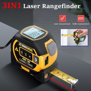 Tape Measures 3 In 1 Laser Tape Measure Rangefinder 5m Tape Ruler Infrared High-precision Intelligent Electronic Ruler Building Distance Meter 230615