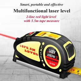 Fita métrica laser infravermelho linha de nível lasers multiuso horizonte vertical medida fita alinhador bolhas régua medição ferramenta de diagnóstico 231207