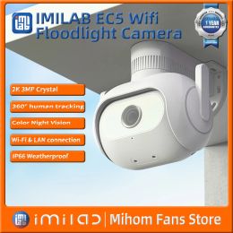 TAPE NIEUW IMILAB EC5 Floodlight Camera Outdoor WiFi Security Video Surveillance Cam IP 2K Color Night Vision 360 ° Human Tracking Webcam