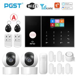 Tape PGST Smart Life Alarm System pour Home WiFi GSM Security Alarm Host avec porte et capteur de mouvement Tuya Smart App Control Work Alexa