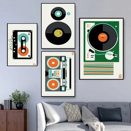 Tape Record Deck Canvas Schilderij Cassettespeler Pop Posters En Print Art Wall Muziek Moderne Game Boy Room Wall Decor Wo6