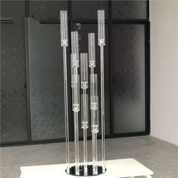Tapered Candle Sticks Woondecoratie Bruiloft Decor Kandelaar Clear Clean Acrylic Transparent Candlestick Senyu831