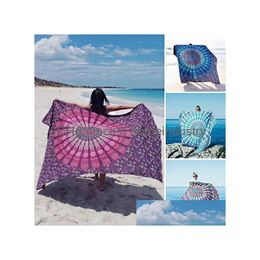 Tapisseries 150x200cm style bohémien fibre de polyester serviette de plage châle mandala rec drap de lit tapisserie livraison directe maison jardin Dhx3I