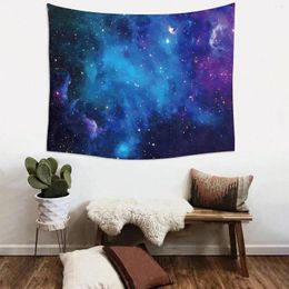 Tapestries 1 pc 75x100cm/100x150cm Galaxy Tapestry Blue Night Starry Sky Stars Universe Mysterious Nebula Wall hangende achtergrond