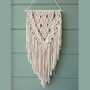 Tapestries 1 pc macrame geweven tapijtwand hangende boho chic geometrische kunstdecor voor slaapkamer woonkamer huis