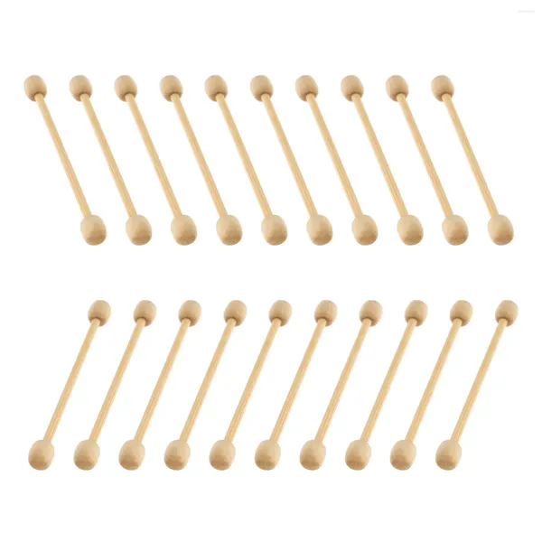 Tapices 20 PCS Mini barra colgante Tapiz Accesorios de poste Varillas de madera Banner Postes Collar Sticks