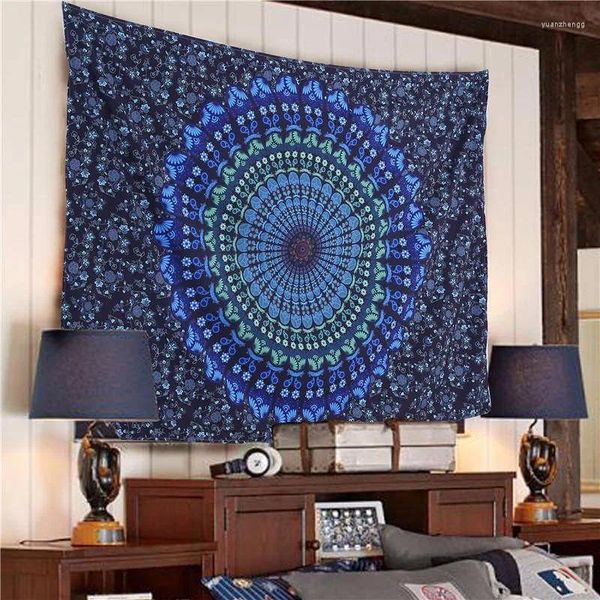 Tapisseries 200 / 150cm Bohême Imprimé Mandala Tapisserie Tenture Décoration Hippie Plage Jeter Serviette Tapis De Yoga