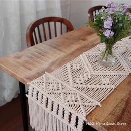 Tapisseries 2024 30x180cm Crochet Macrame Table Runner Boho Decoration Nordic Style Pildons Handmade Decor Home Woven Wedding Gift Bohemian