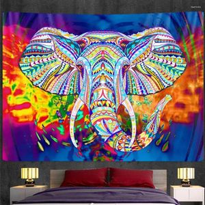 Tapisseries 2024 Elephant Mandala Tapestry Printing Wall Yoga Mat Chambre de maison Décoration Bohemian Mattret