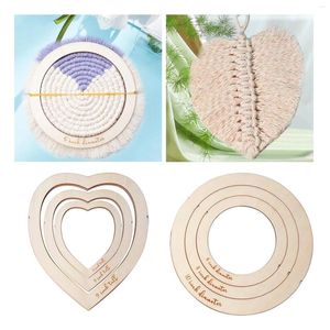 Tapisseries 3 pièces moules de coupe macrame outils de mesure en bois pour artisanat bricolage fabriquant un modèle de carte-cadeau de mariage