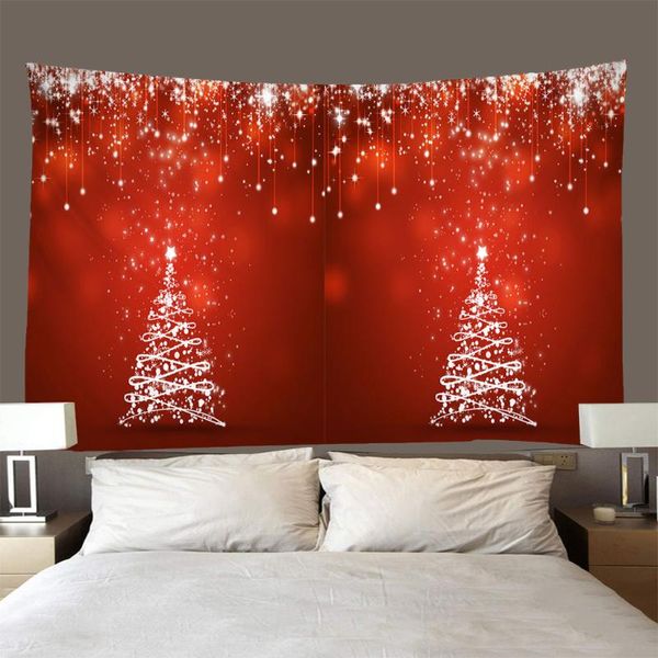 Tapisseries 3D arbre De noël grand rouge tapisserie De vente festive décoration murale salle Toallas De Playa Grandes Tapiz Hogar