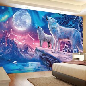 Tapices 3D Impresión digital Polyéster Wolf Dragon Wall Tapestry Bedroomed Bedroom Animal Hippie Decor Bedsperad Beach