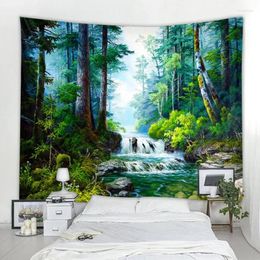 Tapisseries 3D Fantasy Forest Paysage Fond Tapisserie décorative Nordique Bohème Hippie Mur Chambre