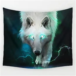 Tapestries 3D Print The Forest Wolf Patroon Polyester Tapestry Maat 150x130 CM Beach Deken Room Divider Yoga Fashion