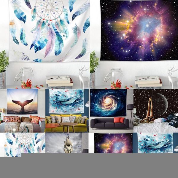 Tapisseries 3D imprimé tenture murale couverture nuit ciel étoilé étoile tapisserie bohème plage serviette nappe