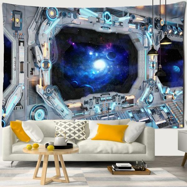 Tapices 3D Space Gran Hanging Tapestry Celestial Tapiz Planet Galaxy Hippie Room Decoración