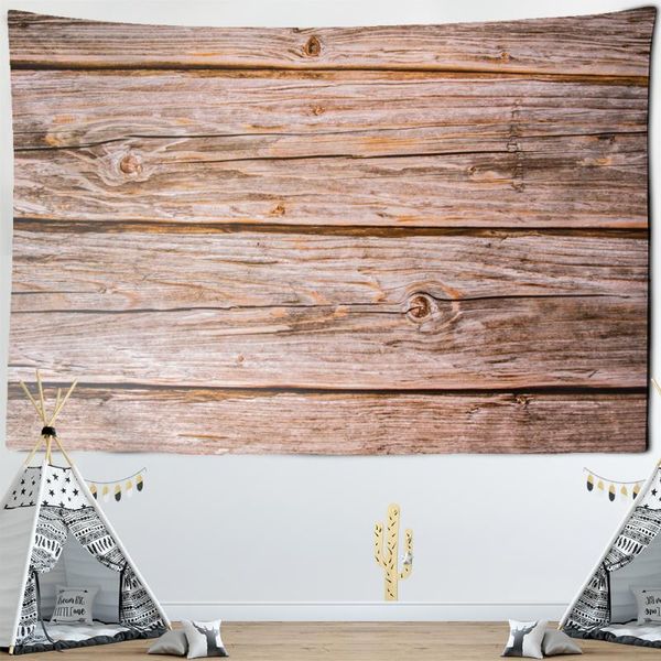 Tapisseries 3D Vintage planche de bois tapisserie tenture murale fond dortoir décor tapis ferme bohème Tapiz couverture