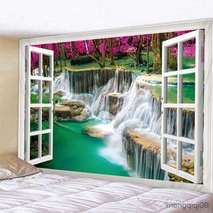 Tapisseries 3D Cascade Tapisserie Nature Montagne Tapisserie Tenture Tapisseries Chambre Mur Tapis Canapé Couverture Taille R230710