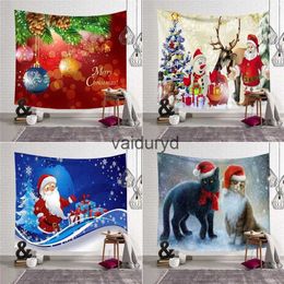 Wandteppiche, 75 x 58 cm, Frohe Weihnachten, Wandteppich, Cartoon-Weihnachtsmann, bedruckt, Wandbehang, Stoff, Hintergrund, Heimdekoration, Decke