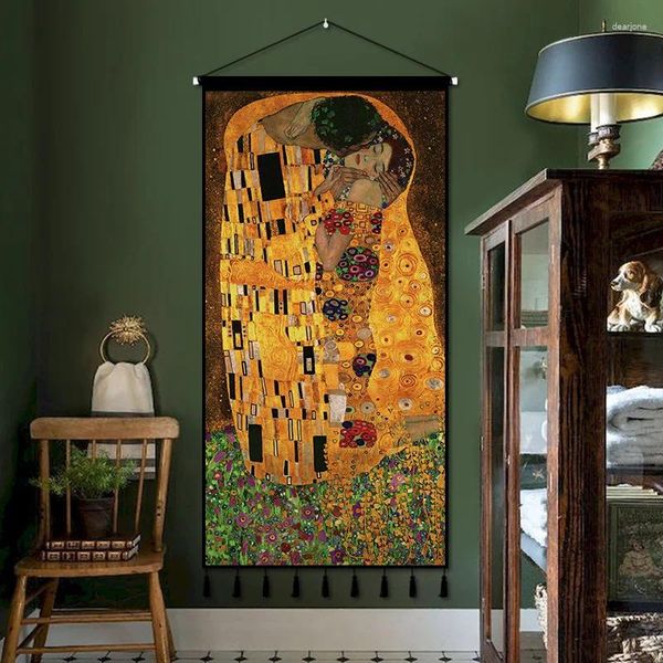 Tapisseries 78k art tapisserie peinture décorative tissus de grande taille suspendus images coulages couloirs en tension murale de couloir vertical ba