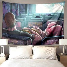 Tapisseries abstraites romantique amant tapisserie sexy femme nue corps art affiche peinture adultes tenture murale photo bar chambre décor à la maison