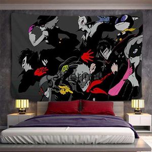 Tapestries Aesthetic Room Decoration Home Decor Persona 5 3d Wall Tapestry Tapestries Headboards Bedroom Hanging Decorative Accessories Art x0907
