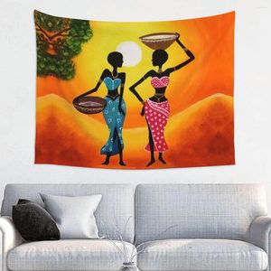Tapestries African Women Africa Life Tapestry Wall Hanging for Living Room Custom Hippie Ethnic Style Exotic Home Decor