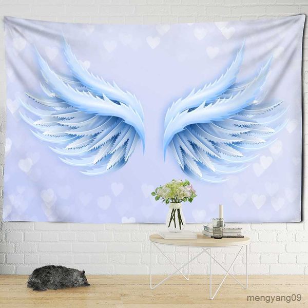 Tapices Angel Wings Tapestry Wall Hanging Simple Hippie Art Kids Girls Room Decoración del hogar R230815