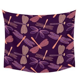 Tapestries Animal Purple Dragonfly Wall Tapestry Home Decor Cover Beach Towel Picknick Mat Yoga