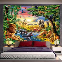 Tapisseries scène animale décoration de la maison tapisserie d'art Hippie bohème tapis de Yoga salon chambre