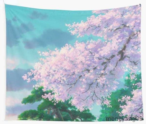 Tapisseries anime paysage mur tapisserie couverture de serviette de plage serviette de plage pique-nique mat de yoga décoration intérieure tapisserie peut être personnalisée r230810