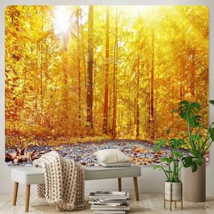 Tapisseries Automn Forest Pattern Tapestry Home Decor Fond de fond Bohemian Decor House House Room Hanging Tissu