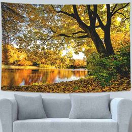 Tapices de otoño, bosque amarillo, paisaje, tapiz, árboles de arce, hojas, colgante de pared, Tapiz Hippie, decoración, Carpetsvaiduryd