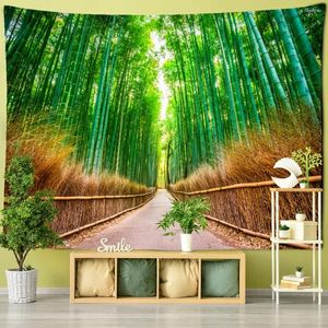 Tapisses Bamboo Forest Trail Tapestry Mur suspendu paysage naturel Bohemian Hippie Tapiz Tapiz Dormitory Home Decor