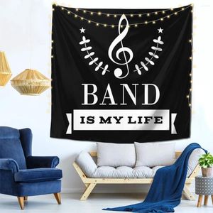 Les tapisseries Band Is My Life Music Wall Decor Tapestry Indoor Living Room Gift Gift Soft Fabricles sans odor