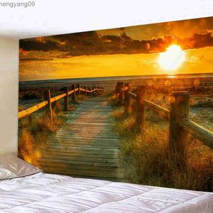 Tapestries strand zonsondergang landschap tapijtwand hangende grote bedrukte doek esthetiek prachtige natuurlijke landschap slaapzaal huisdecoratie r230817