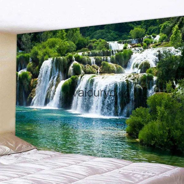 Tapisseries Belle Forêt Cascade Tapisserie Ciel Étoilé Bohème Maison Art Déco Hippie Yoga Tapis Feuille Reine Canapé Couverturevaiduryd