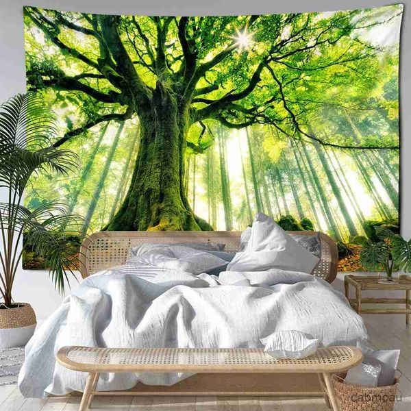 Tapices Hermoso Bosque Natural Impreso Tapiz de Pared Grande Barato Hippie Colgante de Pared Tapices de Pared Bohemios Mandala Decoración de Arte de Pared