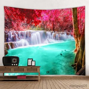 Tapestries Beautiful Nature Waterfall Tapestry Forest Print Seascape Hippie Wall Hanging Wall Tapestry Mandala Wall Decoration R230704