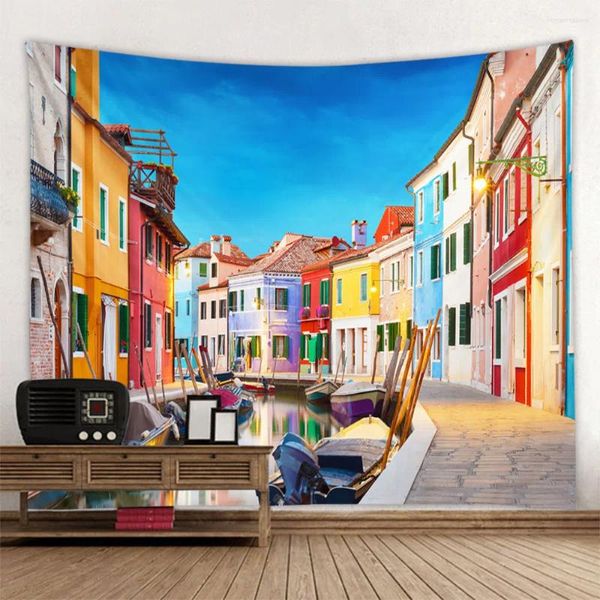 Tapisseries belle tapisserie de paysage d'océan tenture murale maison tissu Polyester vague thème chambre décoration artistique esthétique