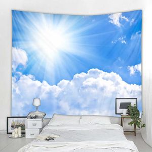 Tapices Hermoso cielo Paisaje Tapiz Colgante de pared Habitación familiar Dormitorio Decoración Fondo Tela Sofá Cubierta Hoja Estera de playa