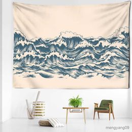 Tapestries Beige golftapijtwand hangende minimalistische kunst abstracte slaapkamer woonkamer thuis decor r230812