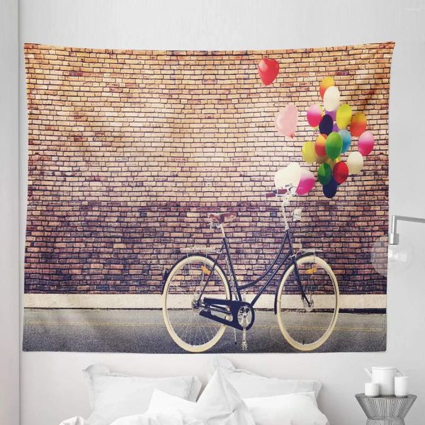 Tapisseries bicycle tapisserie classique vélo de route en briques de brique ville de vie de vie de vie pour la chambre à coucher décor de dortoir